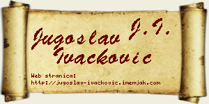 Jugoslav Ivačković vizit kartica